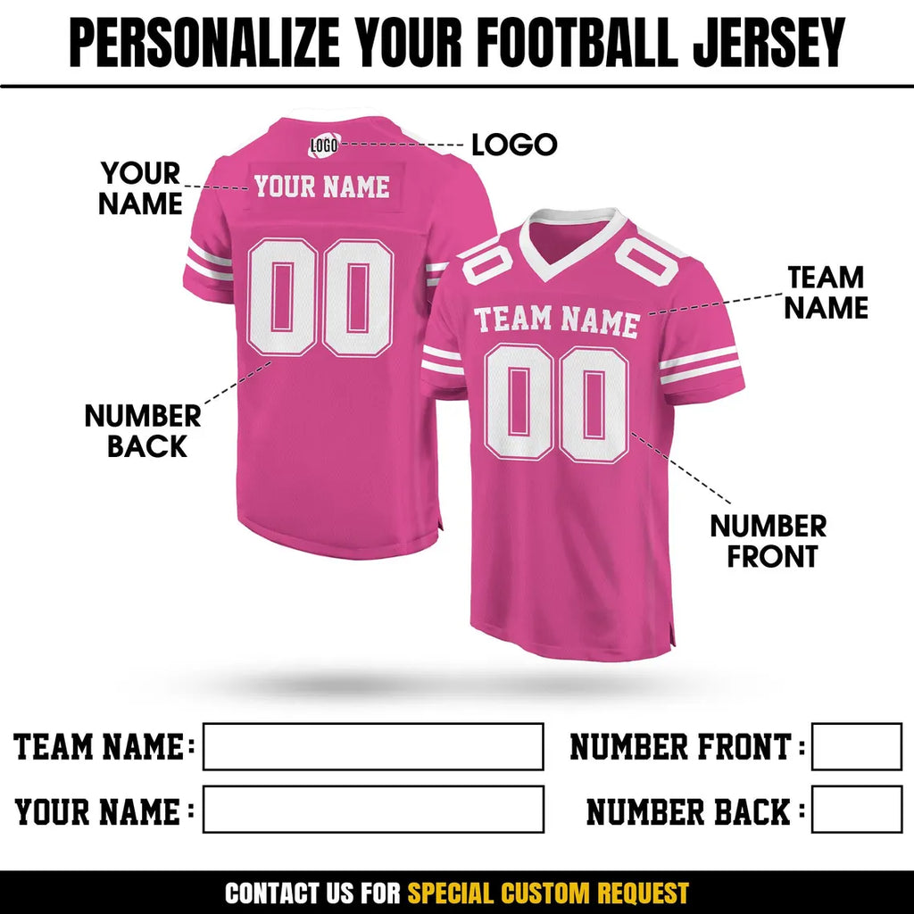 Personalized Team Name & Number Football Jersey For Adult Kid, Custom Team Sport Shirt Jerseys For Fans, Mesh Football V-neck jersey