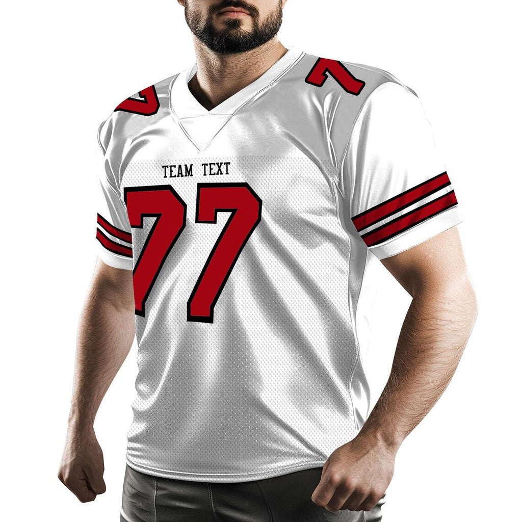 Custom White Football American Rugby Jersey Personalized Stitched Name Number Team Player Sports Uniform High School Game Day Gear for Fans